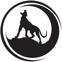 Obraz premium Black panther roars loudly-vector