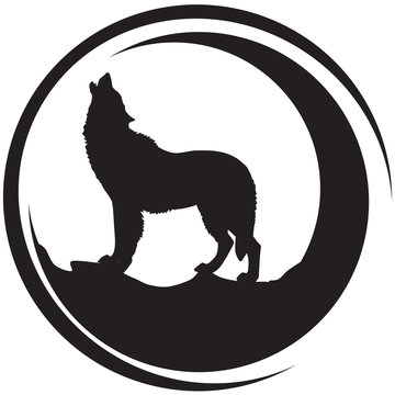 Silhouette of a wolf-vector