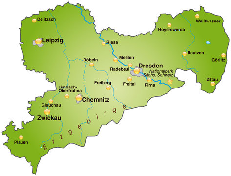 Karte von Sachsen
