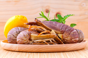 Raw Flathead lobster, Lobster Moreton Bay bug, Oriental flathead