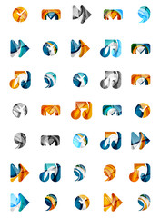 Fototapeta premium Set of abstract universal web icons, business logotype concepts, clean modern geometric design