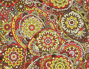 Vector flower paisley seamless pattern element. Elegant texture for backgrounds