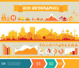 Vector infographics. Town and village