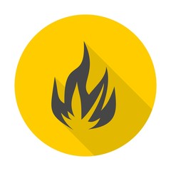 Fire icon with long shadow