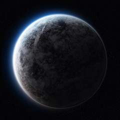 Sunrise over planet Earth in space