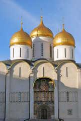 Dormition church in Moscow Kremlin. UNESCO World Heritage Site.
