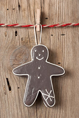 Christmas decoration on old wooden background