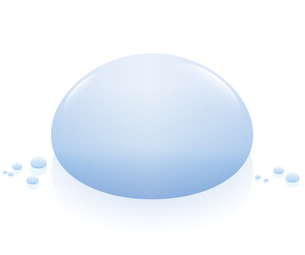 Drop water - dew droplet - isolated vector illustration over white background.