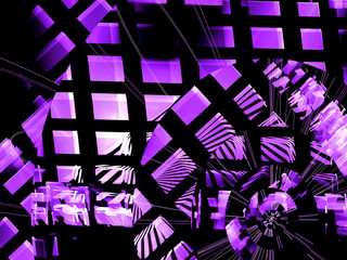 Abstract computer-generated futuristic purple and white checkere