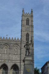 Fototapeta na wymiar Maisonneuve statue Montreal's Old Port district