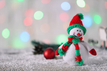 Cute snowman on Christmas background