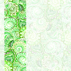 ornamental ornate pattern with green border ornament of india
