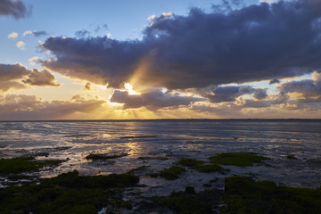 Lichtstimmung über dem Niedersächsischen Wattenmeer, Niedersac
