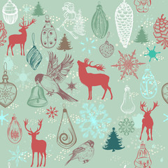 Christmas hand drawn background Xmas decorations