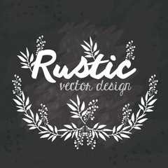 Rustic vector design, black and white illustration