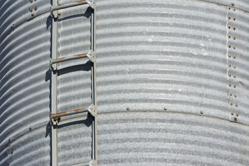 Ladder on a Galvanized Grain Bin