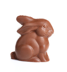 Chocolate Easter bunny, isolated on white