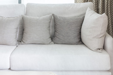 classic white sofa with pillows