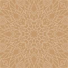 Mandala seamless pattern. Floral ethnic abstract decorative ornament