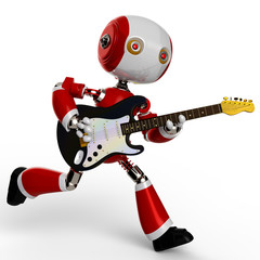 cute robot playing guitar