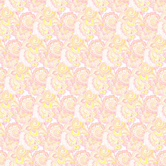 Gentle seamless pattern with indian twirls 