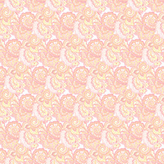 Seamless delicate pink pattern with traditional eastern ornament 