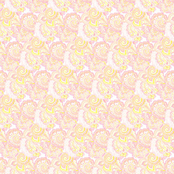 Gentle seamless pattern with indian twirls 