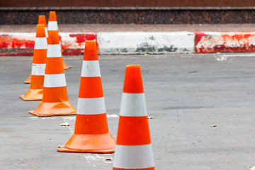 Road cone on the asphalt