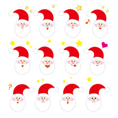 サンタクロース　表情　バリエーション