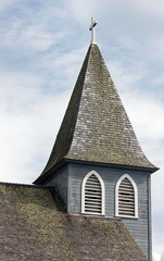 Gray Wooden Church Steeple