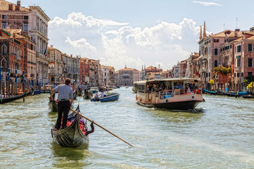 Grand Canal in Venice on a sunny day