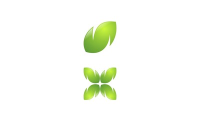 Eco icon green leaf logo