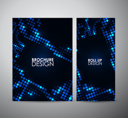 Abstract circle brochure business design template or roll up. Vector illustration.