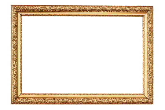 Gold Vintage Frame Isolated on White Background