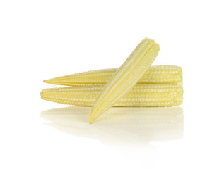 baby corn isolated on white background