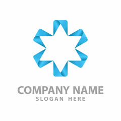 Obraz premium Initial M Star Ribbon Logo Icon 