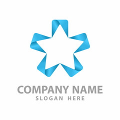 Fototapeta premium Initial M Star Ribbon Logo Icon 