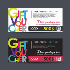 Gift voucher template with colorful pattern,Vector illustration