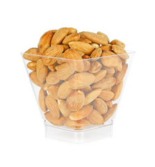 Almond in a glass bottle
