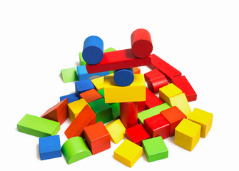 colorful wooden cubes