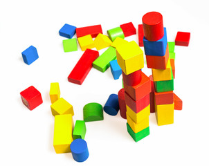 Let's play wooden toy blocks