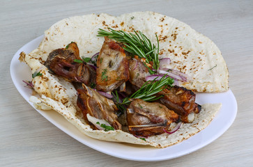 Grilled lamb ribs