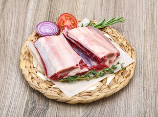 Raw beef ribs