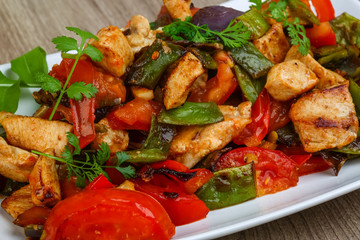 Stir fried chicken with vegetables
