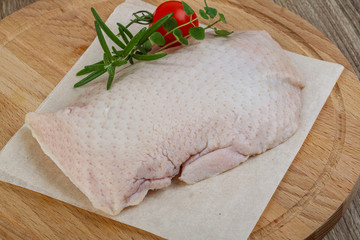 Raw duck breast