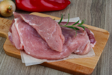 Raw pork Schnitzel