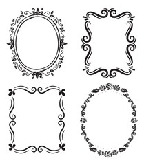 set of floral frame doodle
