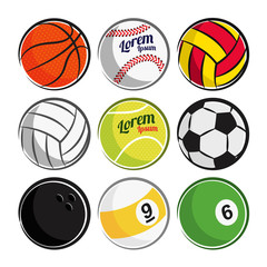 Obraz premium set of ball isolated on white background