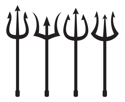 set of trident silhouette