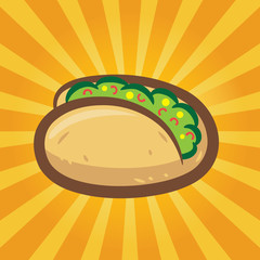 taco with yellow burst background
